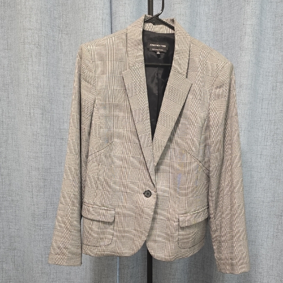 Jones New York Stretch Black and White Plaid Blazer, Classic women's size 16 - Picture 5 of 10